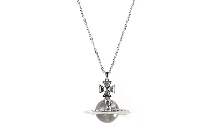 Vivienne Westwood Brass Crystal Necklaces Unisex Silver
