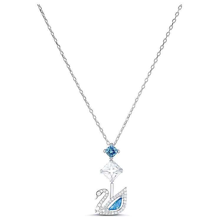Swarovski Rhodium Plated, Faux Crystal Stone Necklaces Women's Blue