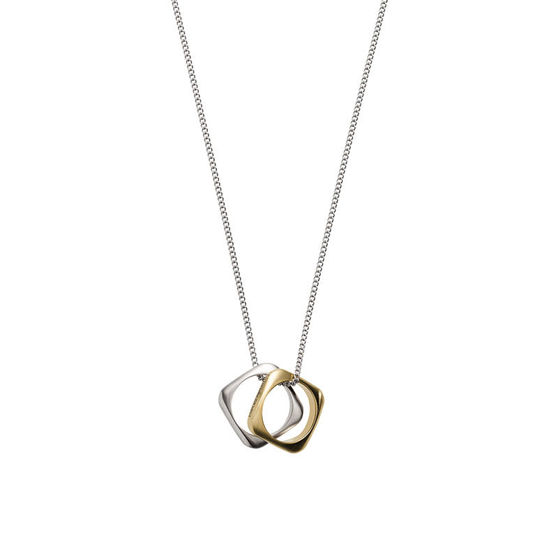 EMPORIO ARMANI Steel Cut Out Necklace Unisex