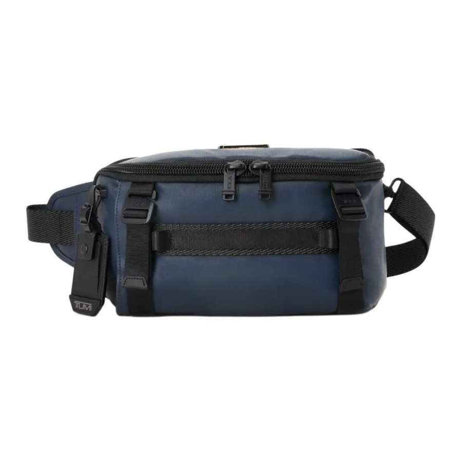 TUMI Alpha Bravo Canvas Crossbody Bag, Shoulder Bag Men's Sea Blue