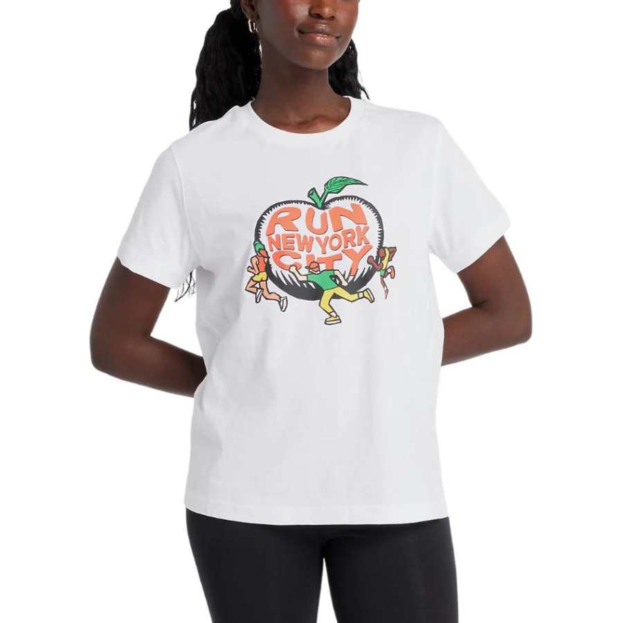 New Balance New Balance NYRR Boroughs Graphic T Shirt Women's White