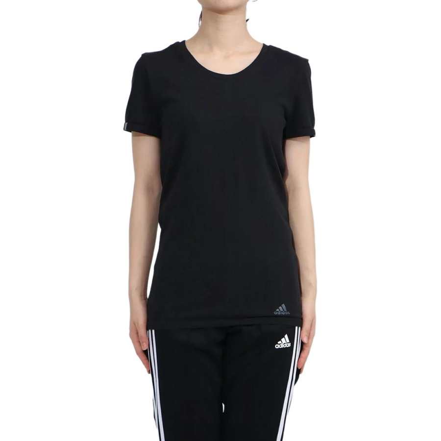 Adidas Adidas T Shirts Women's Black Crew Neck Moderate Straight Fit
