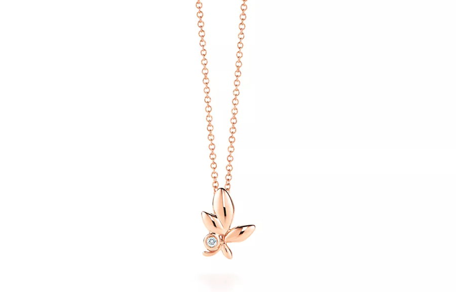 TIFFANY & CO. Paloma Picasso Diamond 18K Rose Gold Necklaces Women's