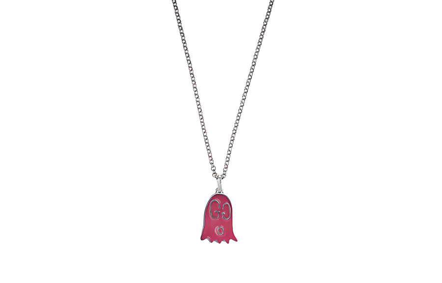 GUCCI Ghost 925 Sterling Silver Necklaces Women's Red
