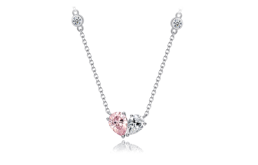 FANCI 925 Sterling Silver Synthetic Cubic Zirconia Necklaces Women's Silver