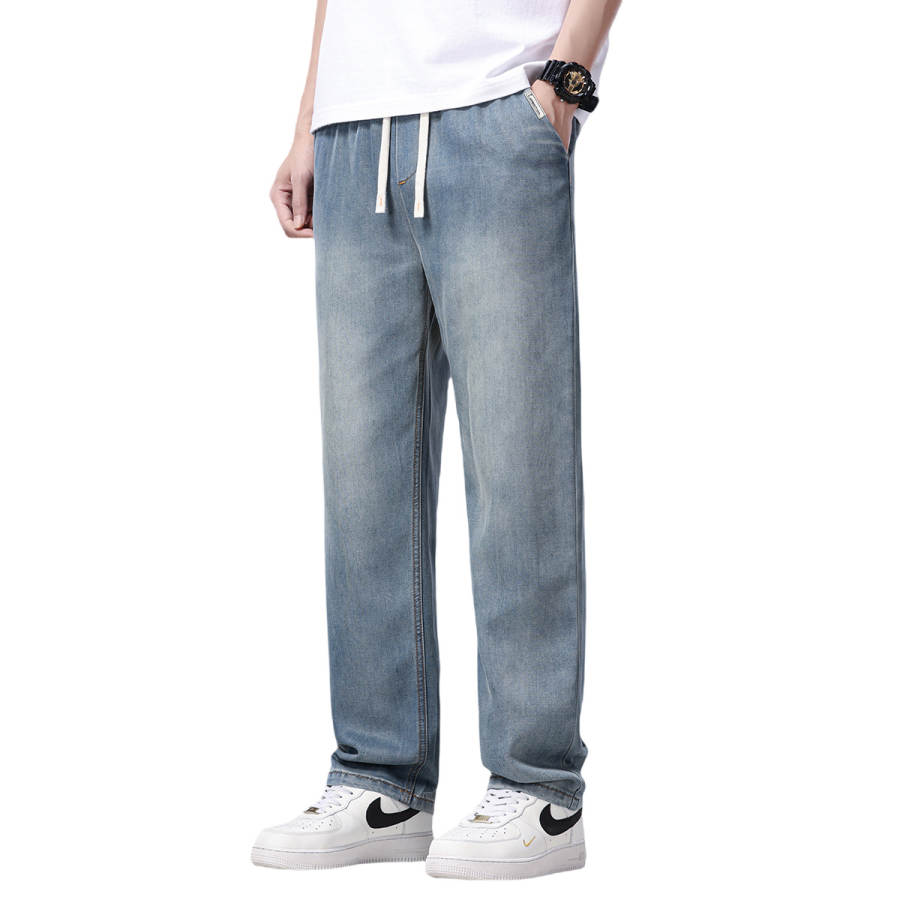 BALENO Jeans Men's Vintage Blue Thin Straight Fit Pants