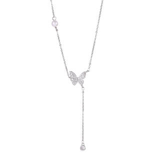 ONEKISS Synthetic Cubic Zirconia Gold Plated Copper/Faux Pearl Necklaces Women's