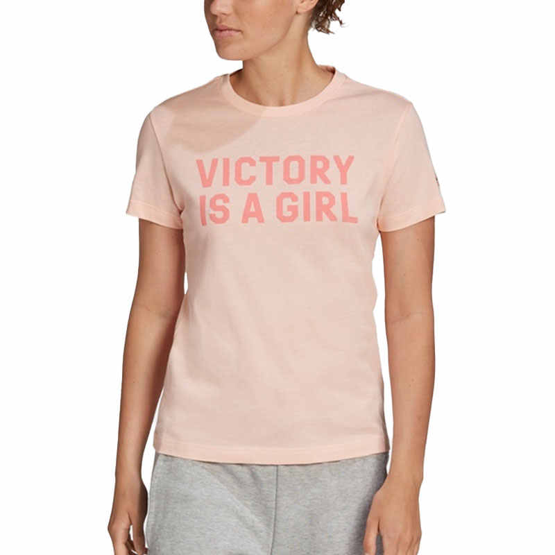 Adidas Adidas T Shirts Women's Pink Crew Neck Moderate