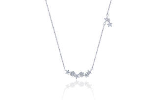 Glam Ever Synthetic Cubic Zirconia Necklaces Women's Silver