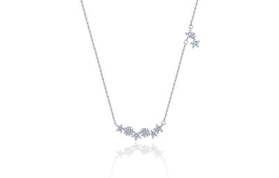 Glam Ever Synthetic Cubic Zirconia Necklaces Women's Silver