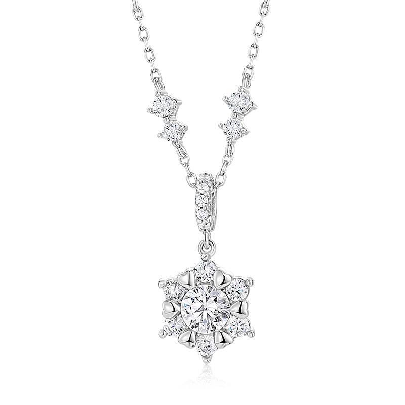 KADER 925 Sterling Silver Zircon Synthetic Cubic Zirconia Necklaces Women's Silver white Gift Box