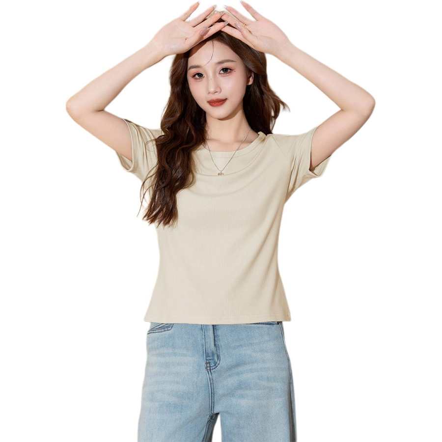 Tonlion T Shirts Women's Crew Neck Moderate