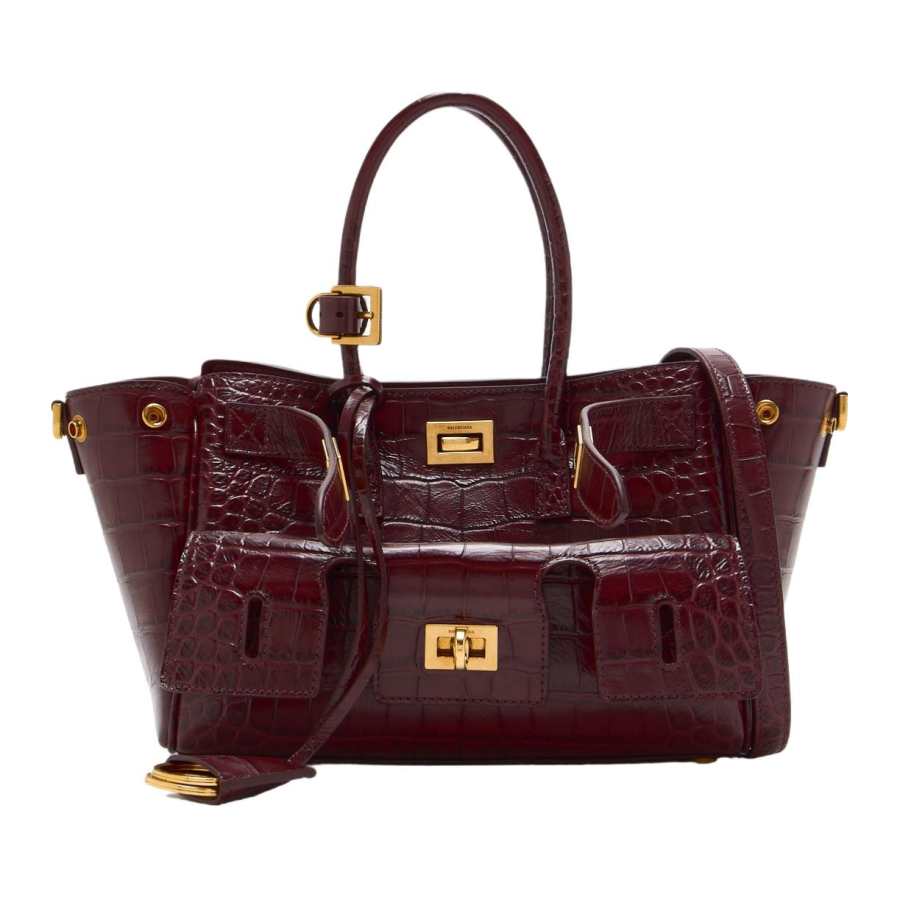 Balenciaga Bel Air Calfskin One Shoulder Handbag Mini Women's Burgundy Red