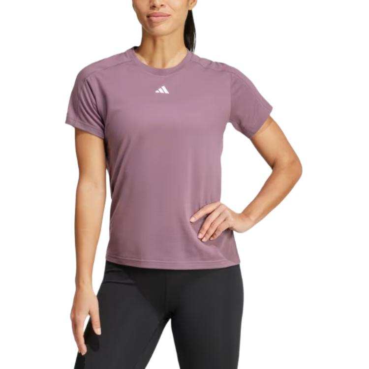 Adidas Adidas Clothing T Shirts Women's Purple Crew Neck Moderate