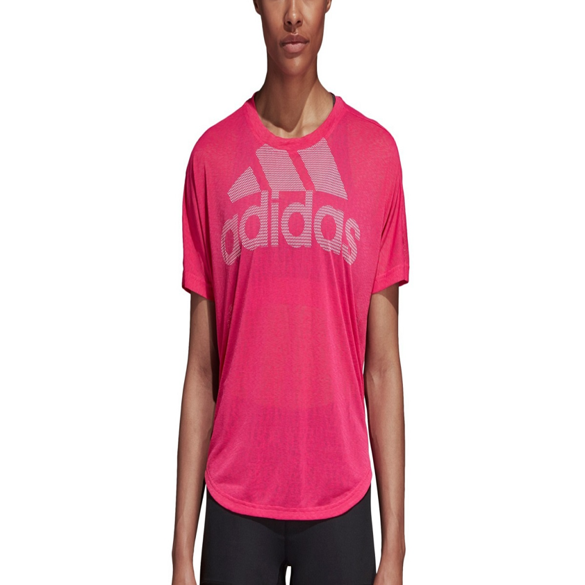 Adidas Adidas T Shirts Women's Pink Crew Neck Moderate