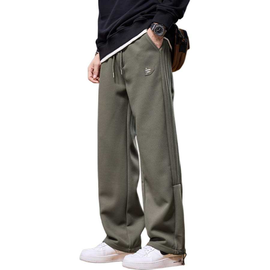 Tonlion Casual Pants Unisex Gray Pea Green