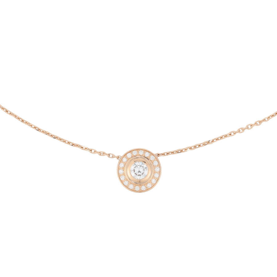 CARTIER D'Amour Collection 18K Gold Diamond Necklaces Unisex Rose Gold