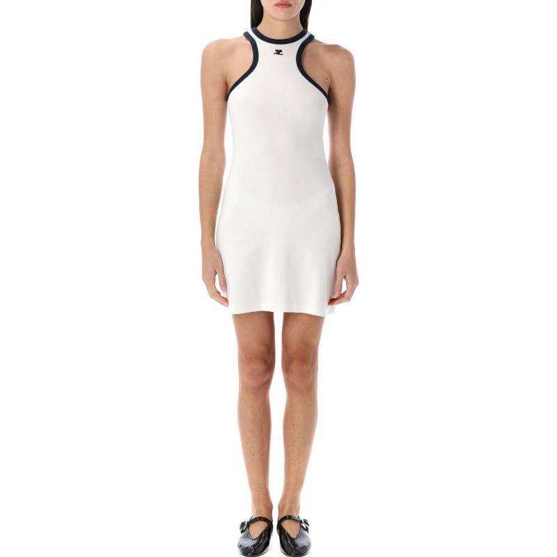 COURREGES Courrèges Contrasted Trim Sleeveless Mini Dress