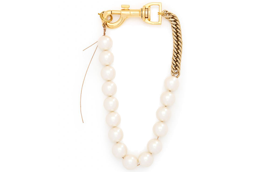 Sacai Pearl Necklaces Women's Gold