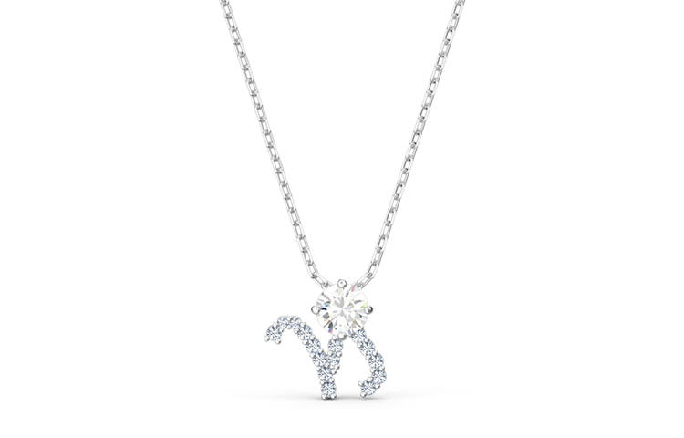 Swarovski Zodiac II Synthetic Cubic Zirconia Necklaces Women's Silver