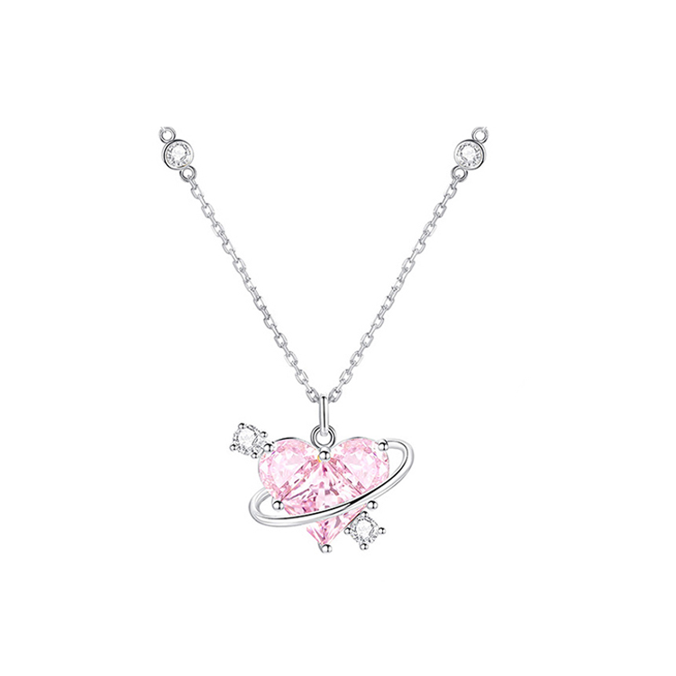 FANCI 925 Sterling Silver Synthetic Cubic Zirconia Necklaces Women's