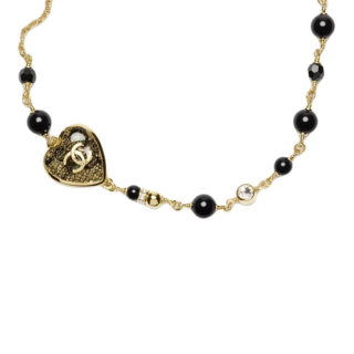 CHANEL Double C Metal Necklaces Women's Gold