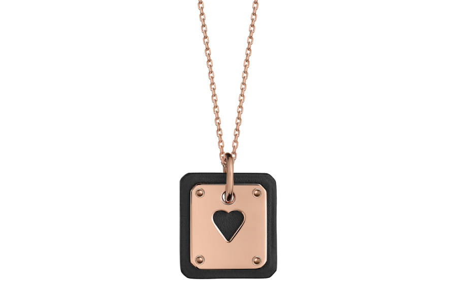 HERMES As De Coeur Small Calfskin Necklaces Women's