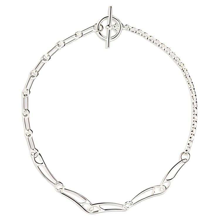 HERMES Chaine D'Ancre 925 Sterling Silver Necklaces Women's Silver