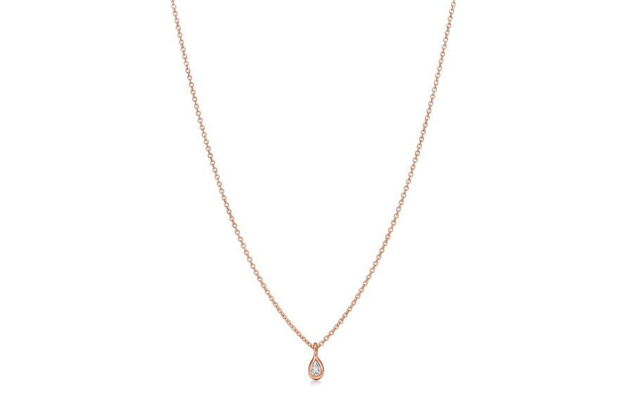 TIFFANY & CO. Elsa Peretti® 18K Rose Gold Diamonds Necklaces Women's Rose Gold