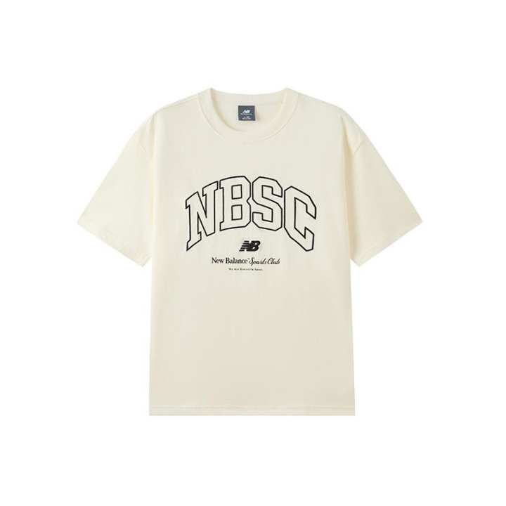 New Balance New Balance T Shirts Men's Ivory White Crew Neck Moderate