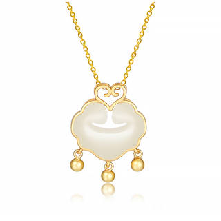 MOVER S925 Silver Necklaces Women's Pale Greenish White Jade