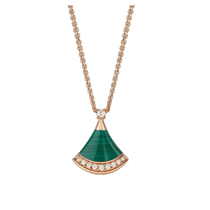 BVLGARI Divas'Dream Malachite Diamond Necklaces Women's Green