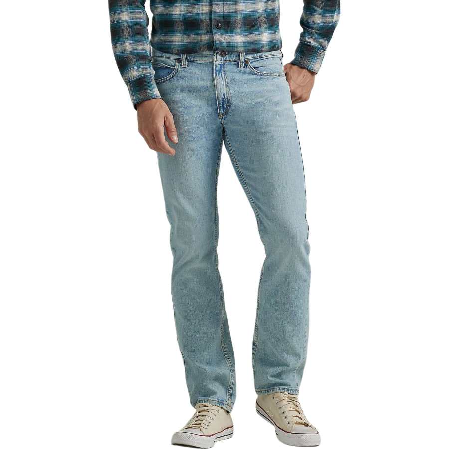 Lee Lee Jeans Men's Light Blue Moderate Straight Fit Pants