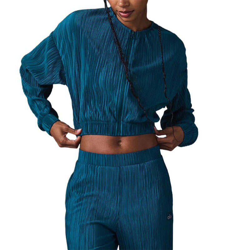 Alo Yoga Cropped Micro Plisse Jacket Women's