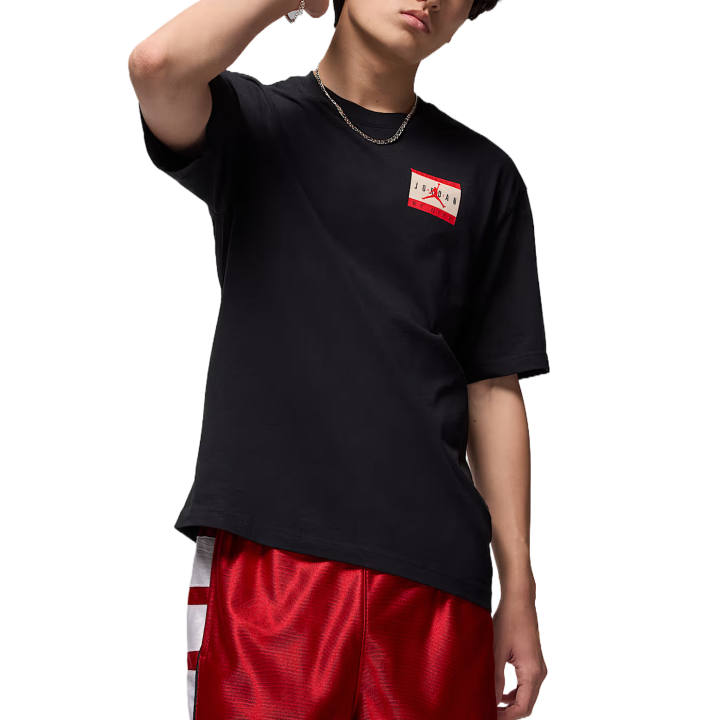 Jordan Jordan T Shirts Men's Black Crew Neck Moderate Straight Fit