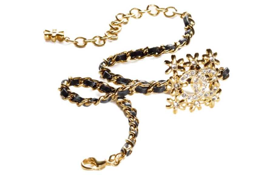 CHANEL Double C Metal Necklaces Women's Gold