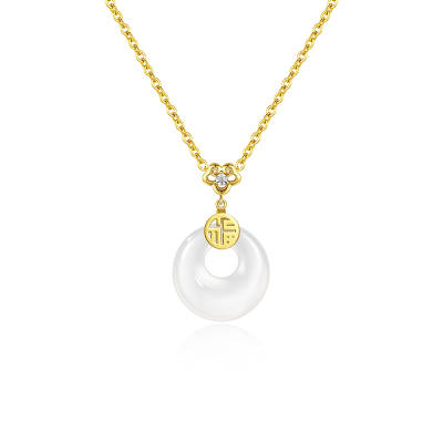 Gongzhu Hetian Jade Necklaces Green Jade Women's