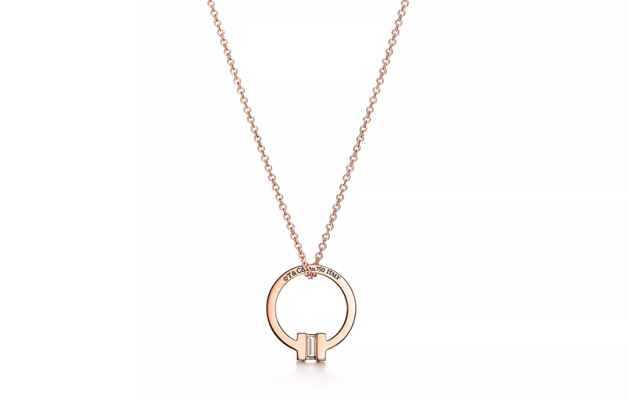 TIFFANY & CO. T 18K Rose Gold Necklaces Unisex