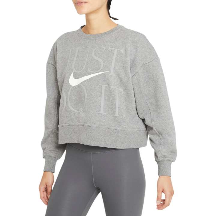 Nike Nike Dri Fit Sweatshirt Women's Heather Carbon/White