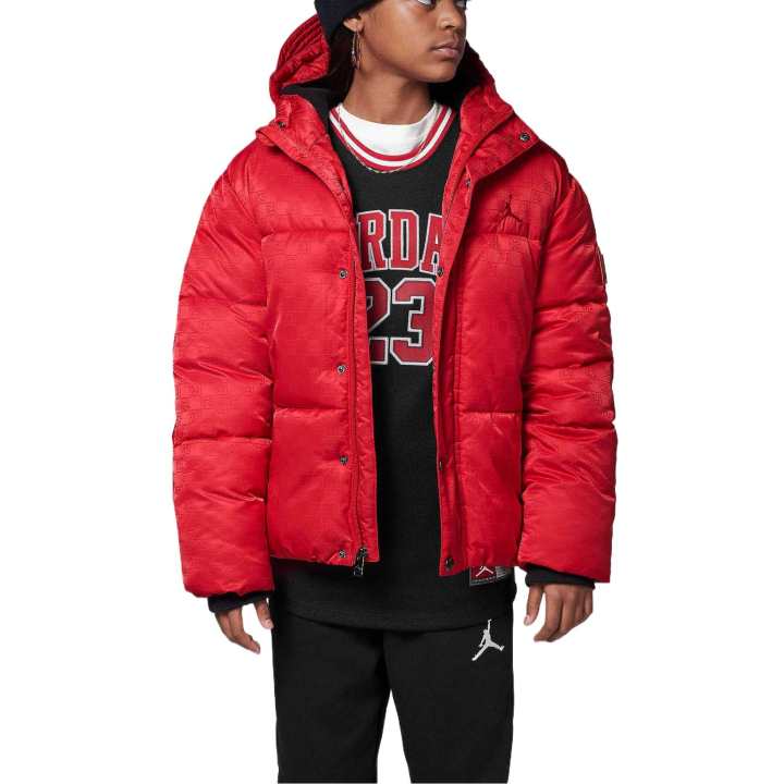 Jordan Jordan Grade School Padded Jackets Hooded Thickened Hooded Micro Stretch