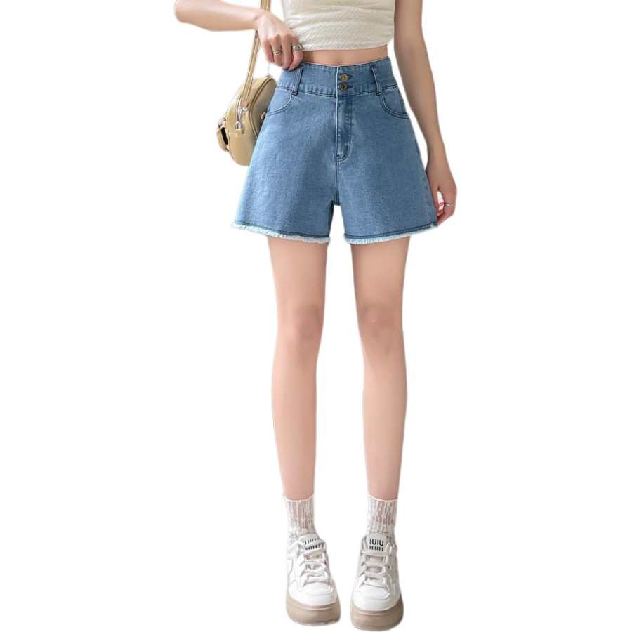 BALENO Denim Shorts Women's Moderate Wide Leg Pants