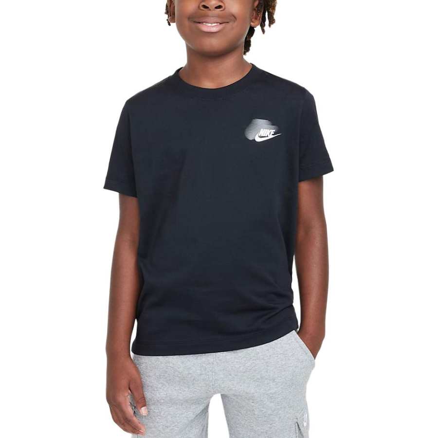 Nike Nike T Shirt SwooshSportswear Black/Metal Gold Kids'