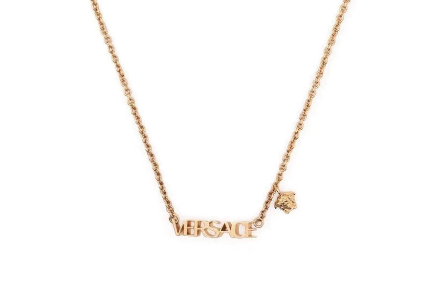 VERSACE VERSACE Medusa Head Logo Charm Chained Necklace