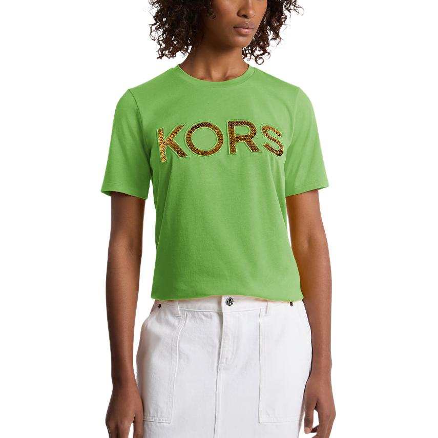 MICHAEL KORS Sequined Logo Cotton T-Shirt