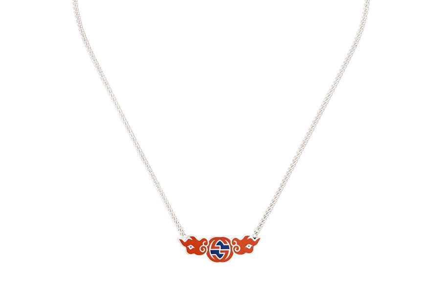 GUCCI 925 Sterling Silver, Enamel Necklaces Unisex Silver
