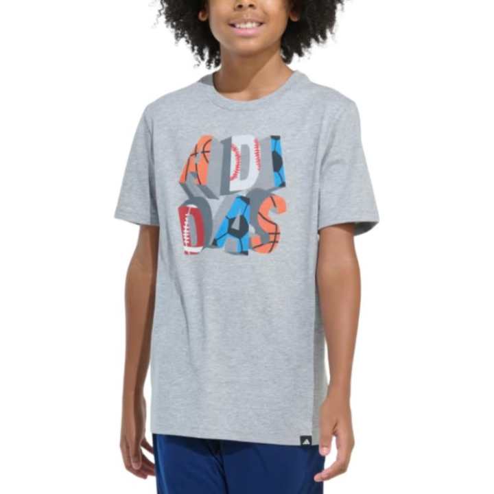 Adidas Adidas T Shirt Medium Gray Heather Flower Teenagers