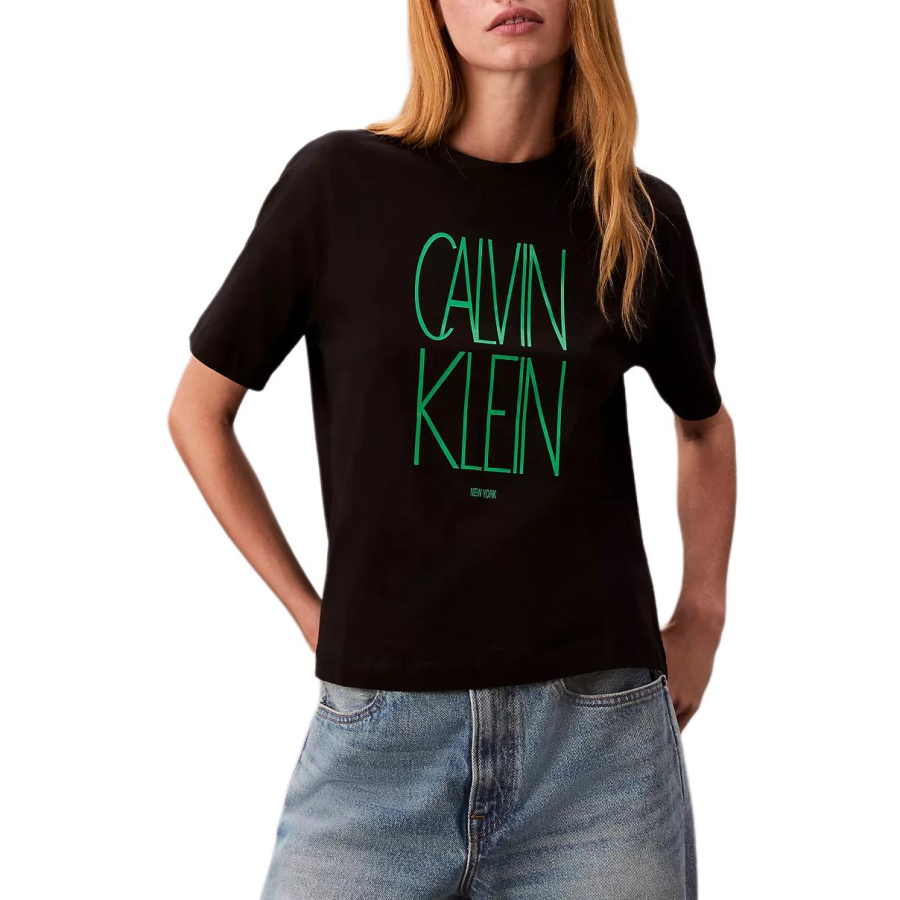 Calvin Klein T Shirts Women's Black Crew Neck