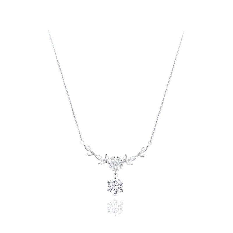 Barbie 999 Silver With Moissanite Necklaces Women's