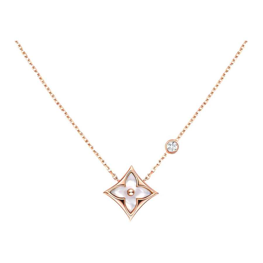 LOUIS VUITTON Color Blossom Bb Star Pendant Pink Gold White Mother of Pearl And Diamond