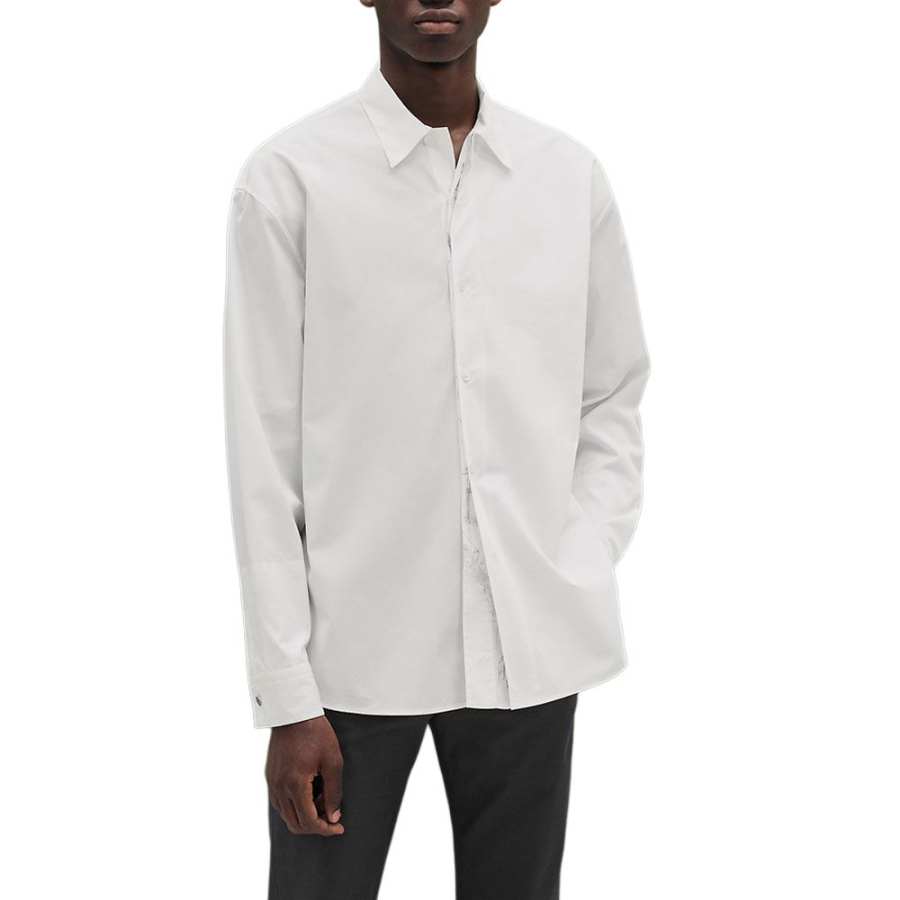 HERMES HERMES Shirts Men's White Lapel Moderate Other